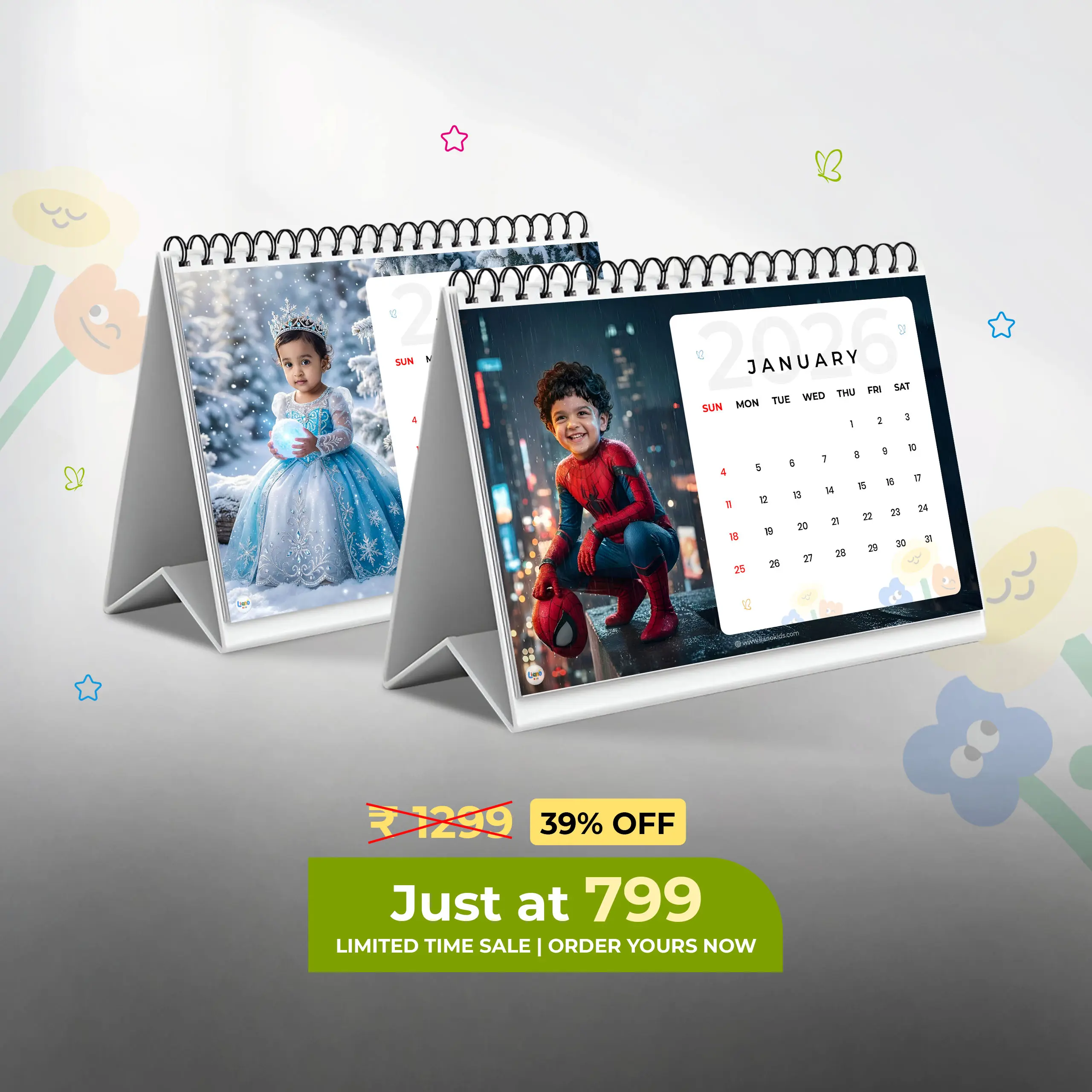 liano kids web banner calender